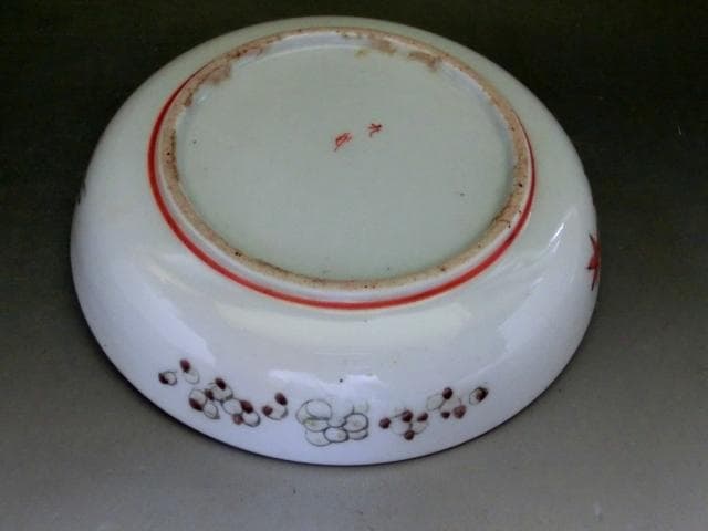 小皿■古九谷焼き 赤絵 19枚 窓絵 山水 松 梅(江戸後期～明治期) 時代物■