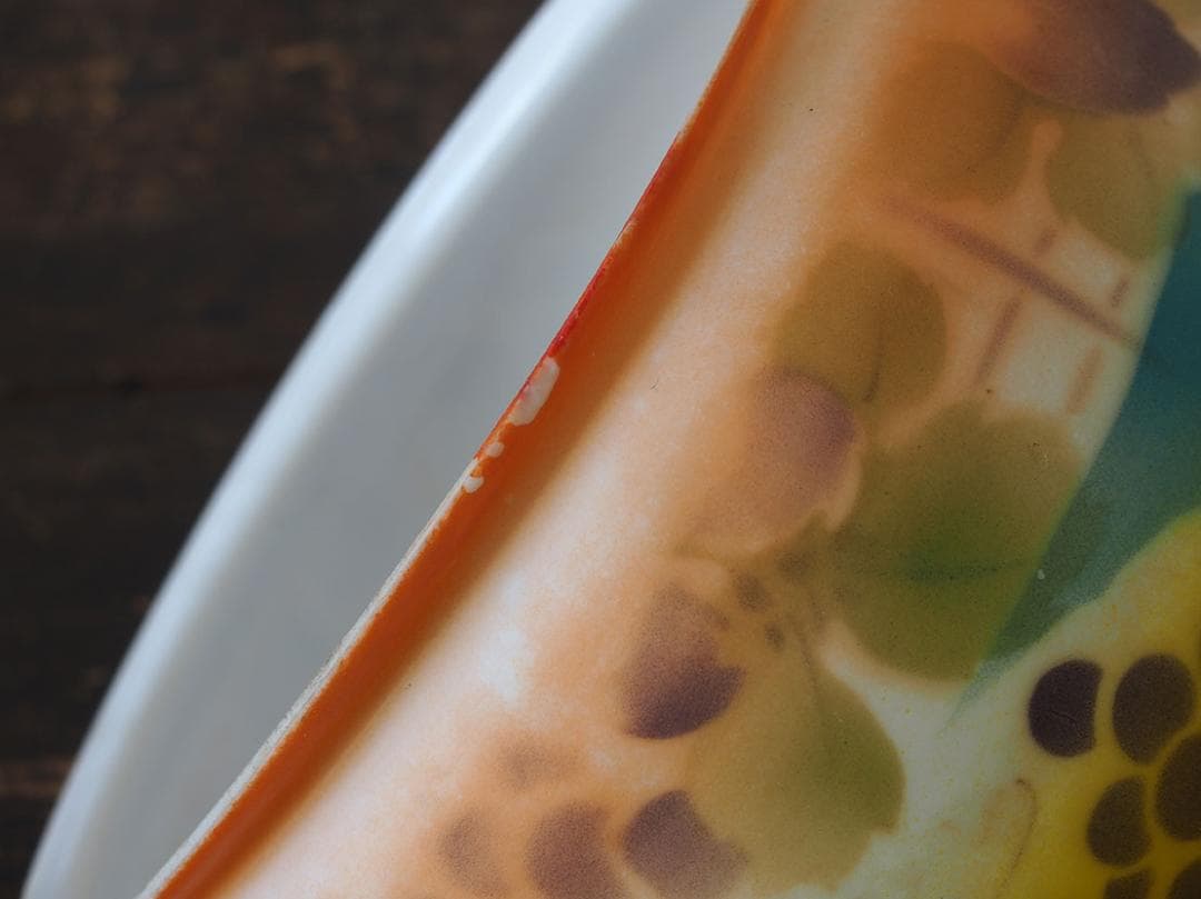 磨りガラスにブドウの模様 アール・デコ ランプシェード電笠 工藝/K399