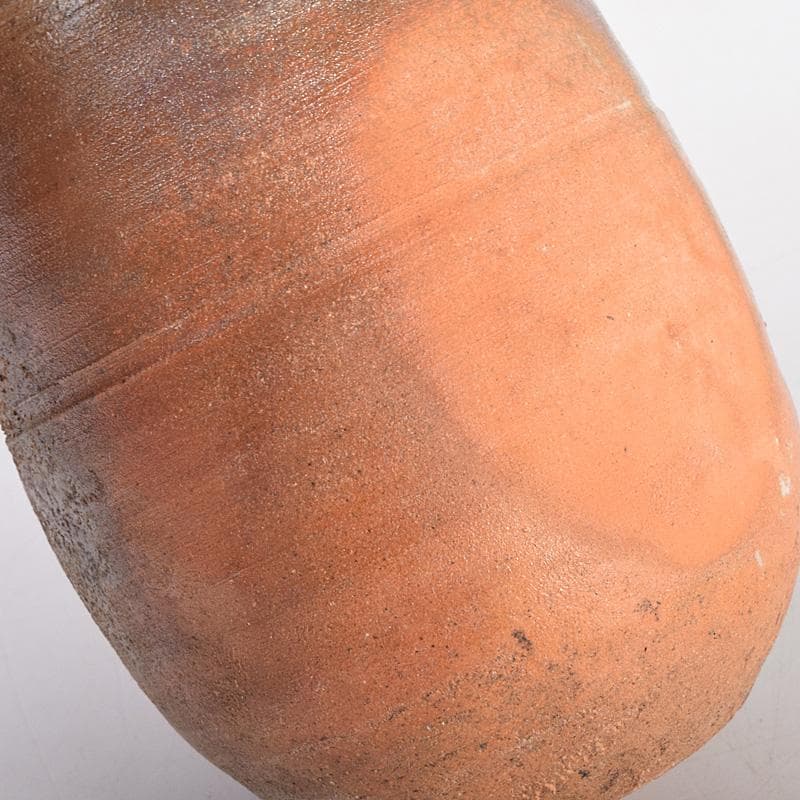 茶道具　備前焼　木村桃山作　茶入　袱紗付　共箱　V　R7875