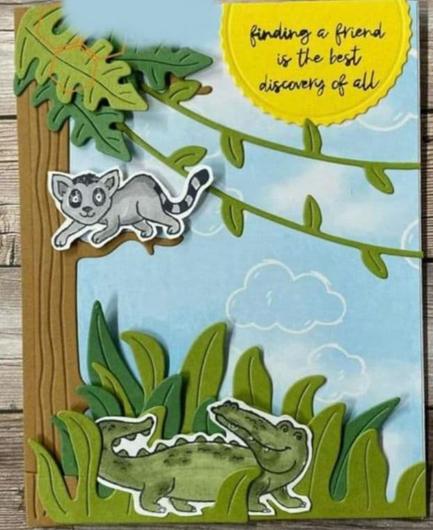 １点限り♡未使用　ジャングルスタンプ＆ダイ　スタンピンアップ