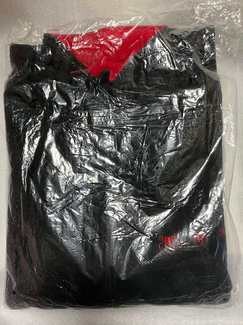 SPIDERMAN スパイダーマン／フルジップ 長袖フリース（ブラック）／刺繍