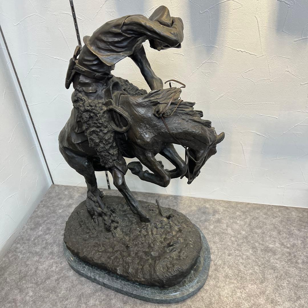 フランス　在銘　ブロンズ　ロデオ　32.2kg 高さ59㎝東な8-0106☆1F