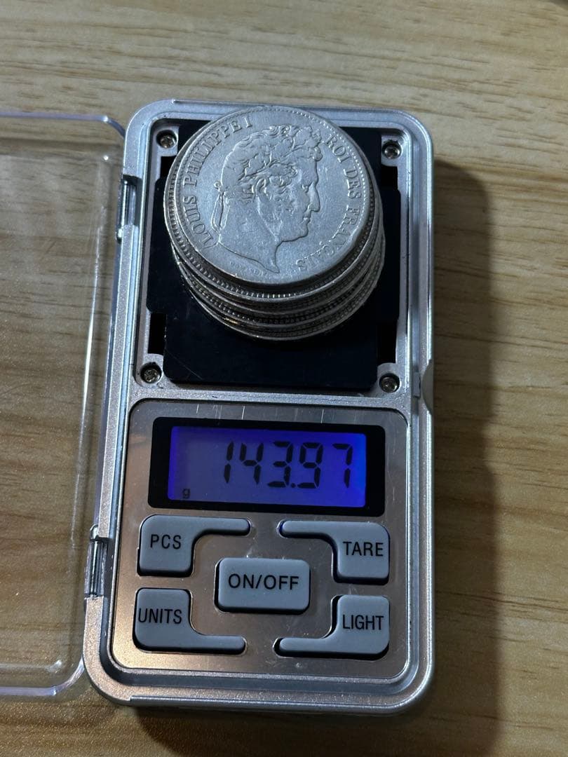 フランス 50フラン銀貨 4枚+5フラン銀貨 1枚