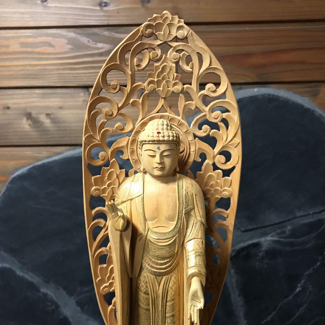 釈迦如来　木彫仏像　仏教美術