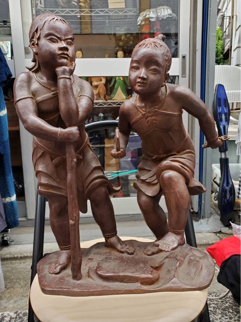 彫刻家 平野千里作 『　飛翔　』ブロンズ　検索西日暮里仏像　在銘,作家物,置物