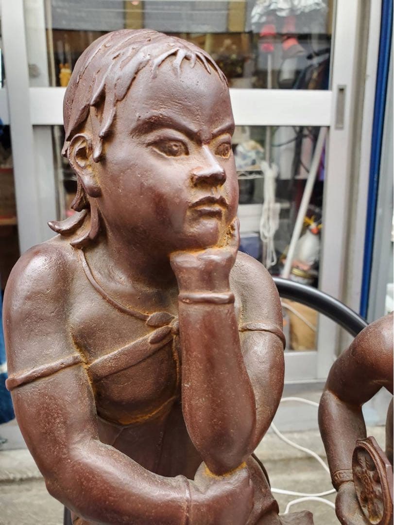 彫刻家 平野千里作 『　飛翔　』ブロンズ　検索西日暮里仏像　在銘,作家物,置物