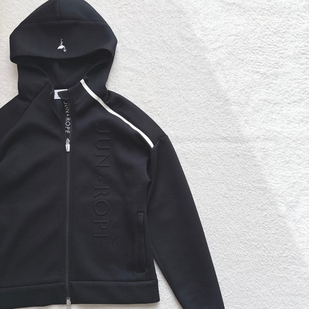 ジュン アンド ロペ エンボスロゴ フーディージップ長袖ブルゾン ゴルフウェア