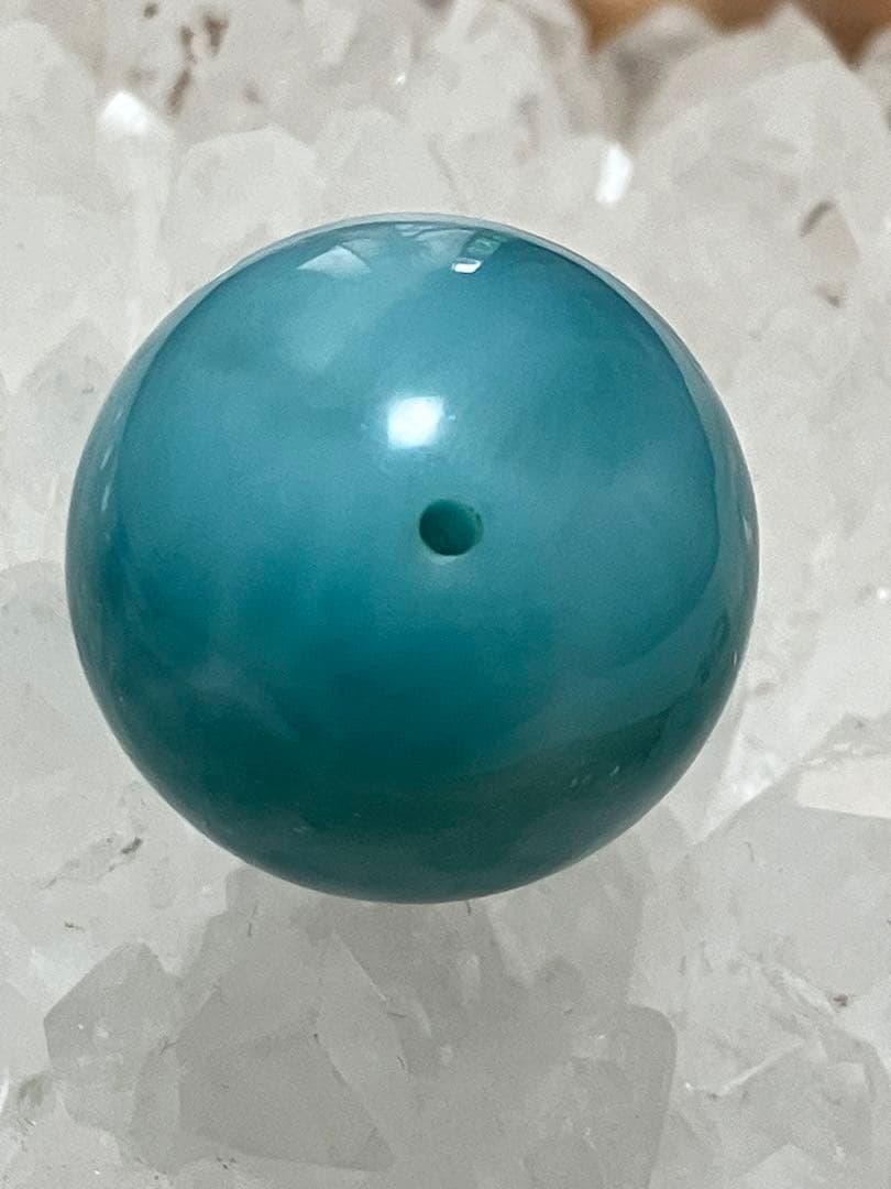 コレクションレベル　ラリマー丸玉　19.2mm 穴開き