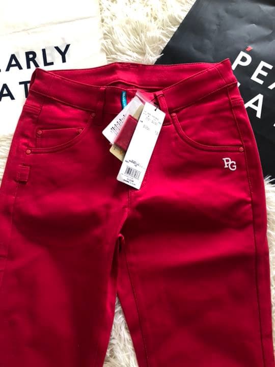 パーリーゲイツパワフルコットンストレッチロゴグラフィックレディースパンツサイズ0