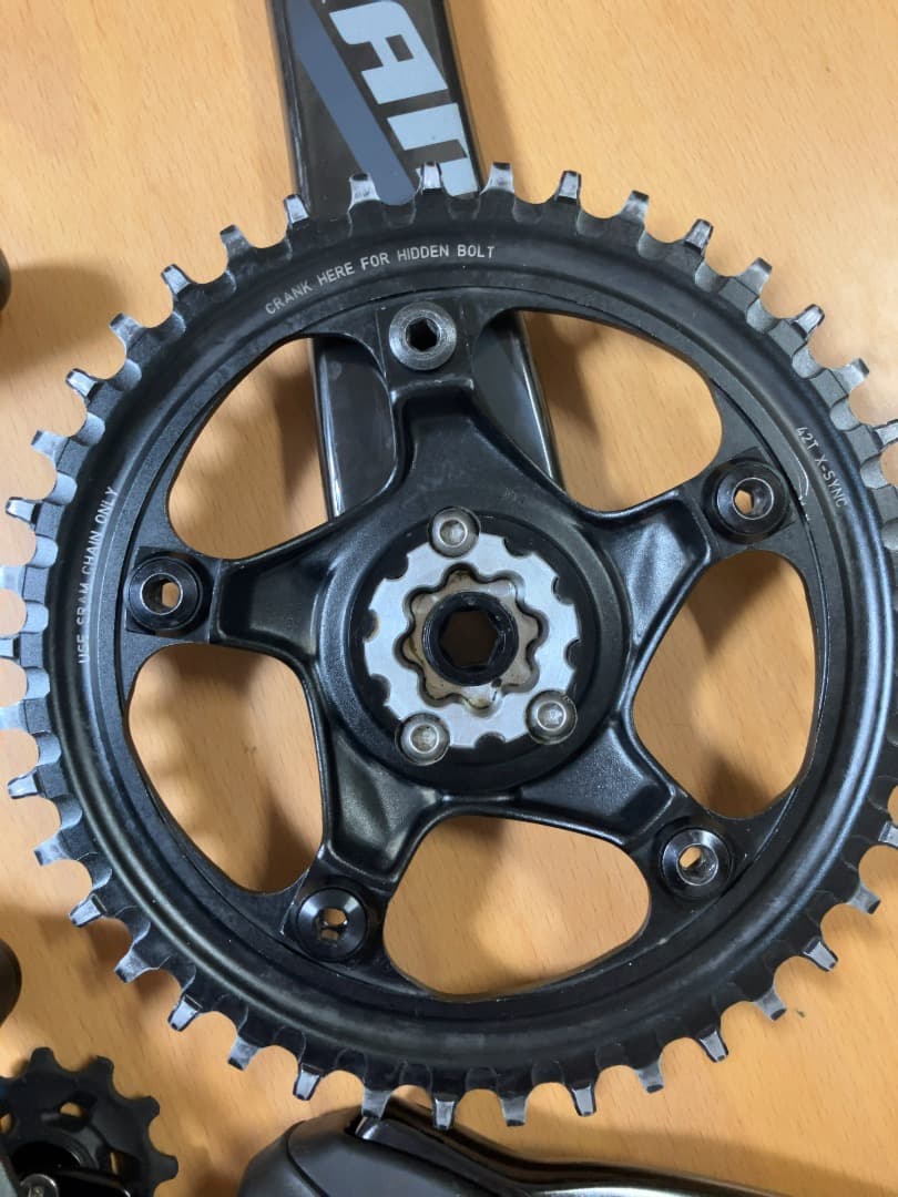 SRAM機械式11速クランク(170)、シフター(1x)、RD、スプロケセット