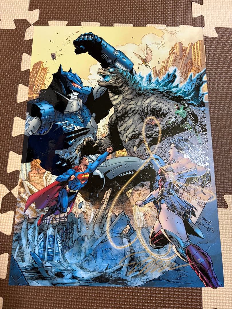 【ジム・リー サイン入り】ジャスティスリーグ アートプリントポスター A3サイズ