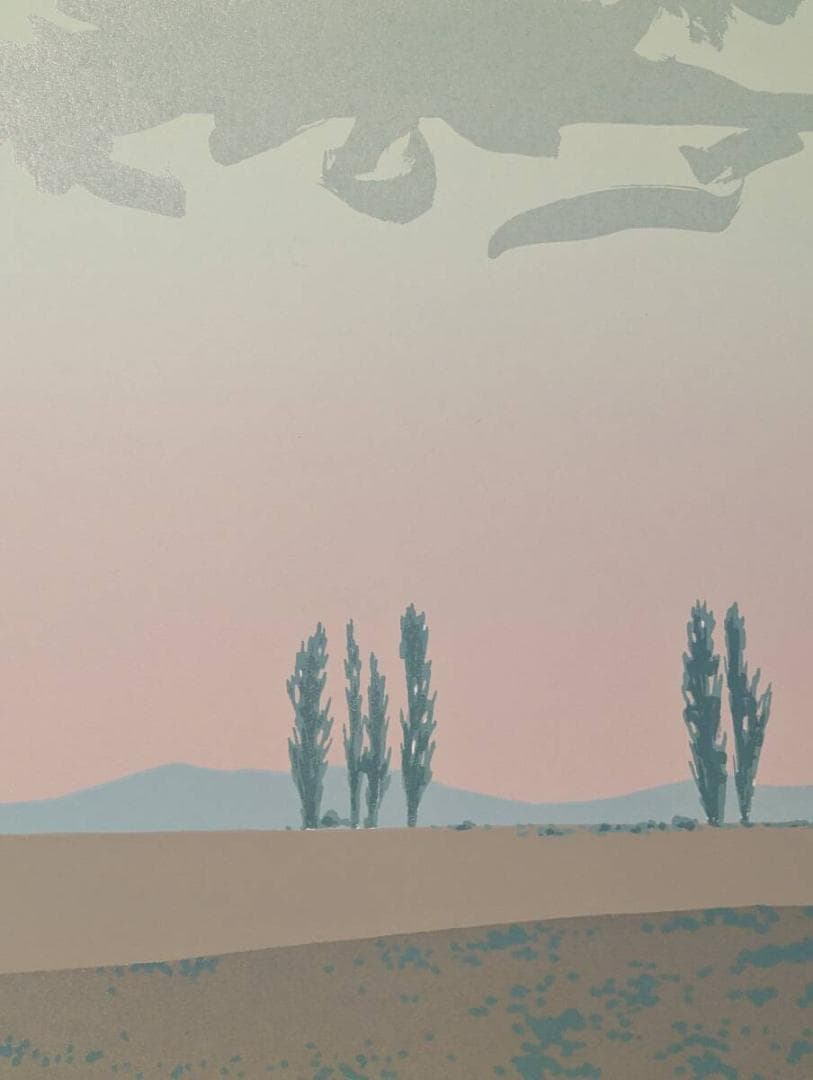 【真作】版画　本間武男　シルクスクリーン　ふる里Ⅱ　北海道の風景　Z1