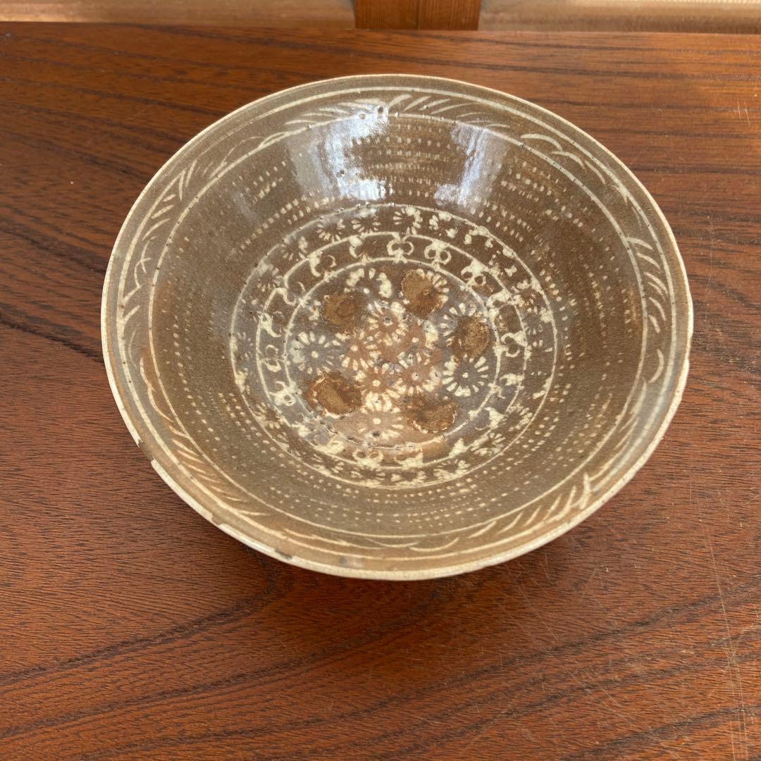 李朝古花三嶋茶碗