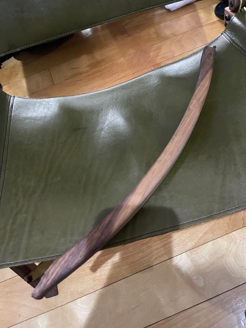 CAMP OOPARTS オーク材 チェア　座面革製　LOWTYPE