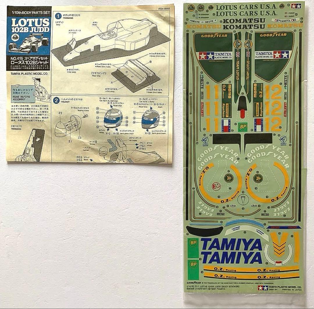 【タミヤ 1/10 RC】F1 ロータス102B ボディーパーツセット
