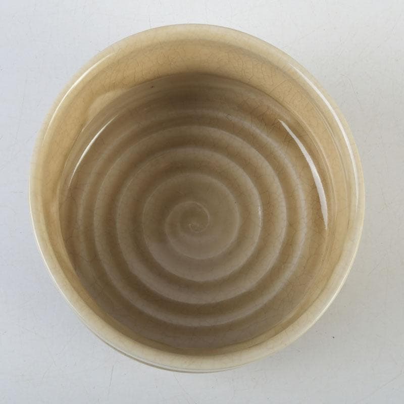 茶道具　北大路魯山人作　黄瀬戸　茶碗　共布　黒田陶々庵極め箱　V　9608