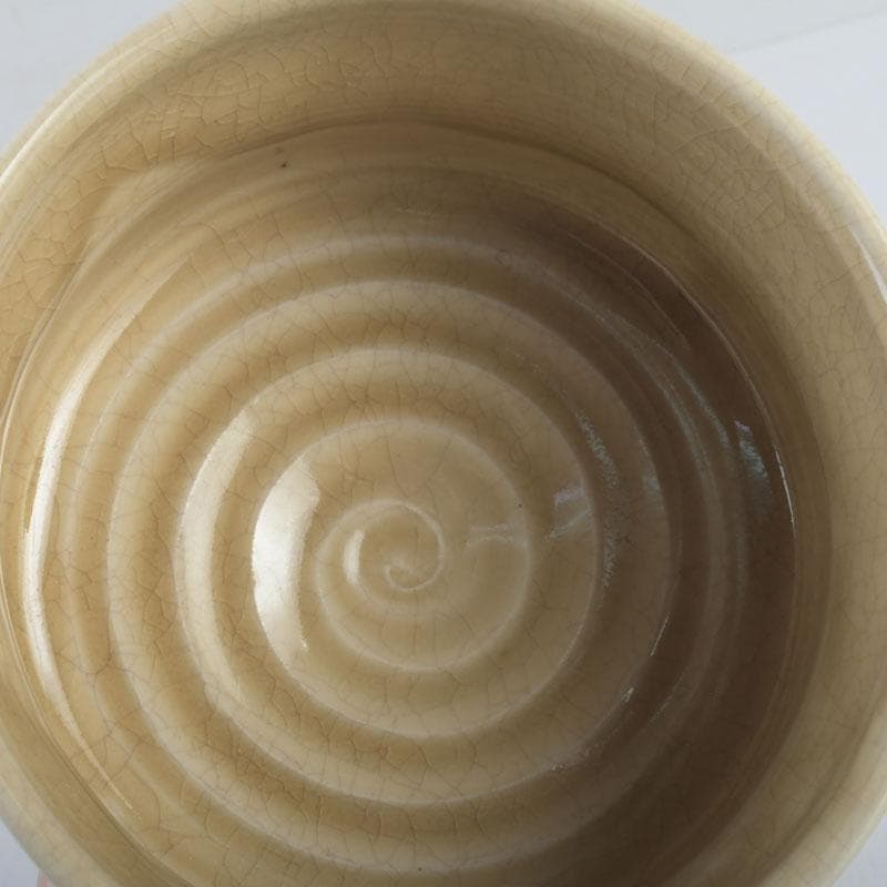 茶道具　北大路魯山人作　黄瀬戸　茶碗　共布　黒田陶々庵極め箱　V　9608