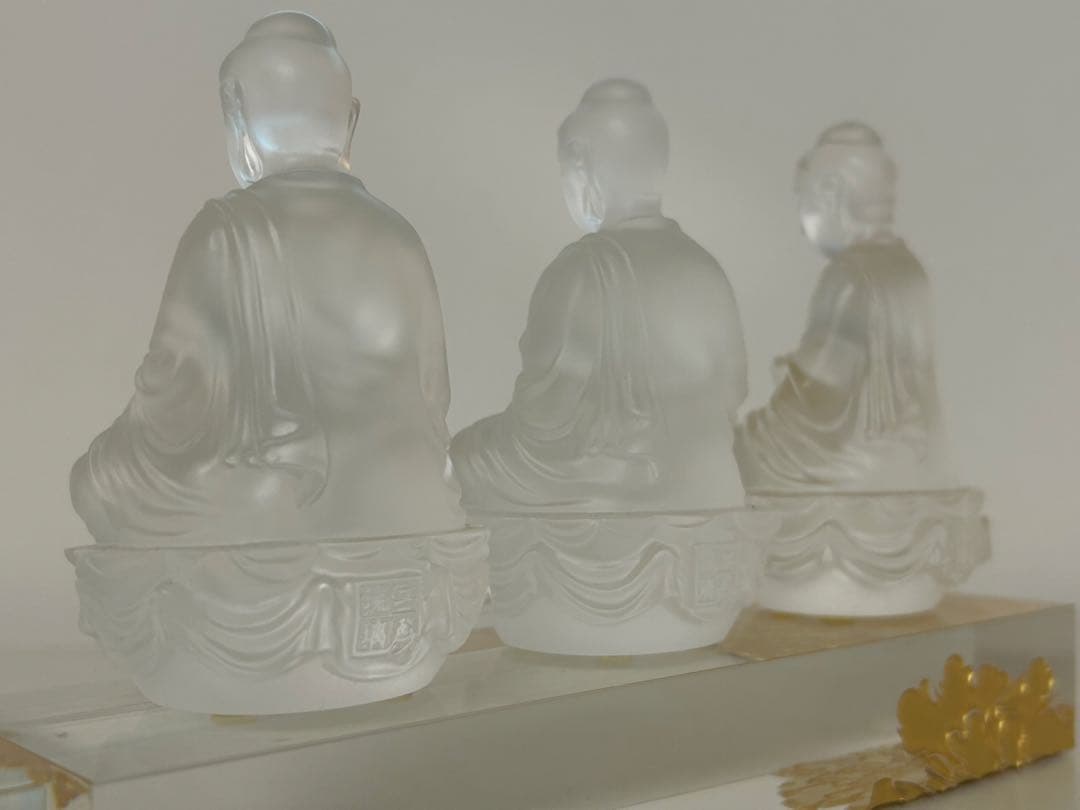 琉璃工房 三宝仏(阿弥陀/釈迦/薬師如来) 琉璃佛像観音菩薩 24K金箔 限定品