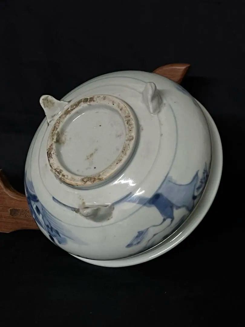 【倉庫整理品】古美術 • 染付三足香炉 • 時代物：XG--34