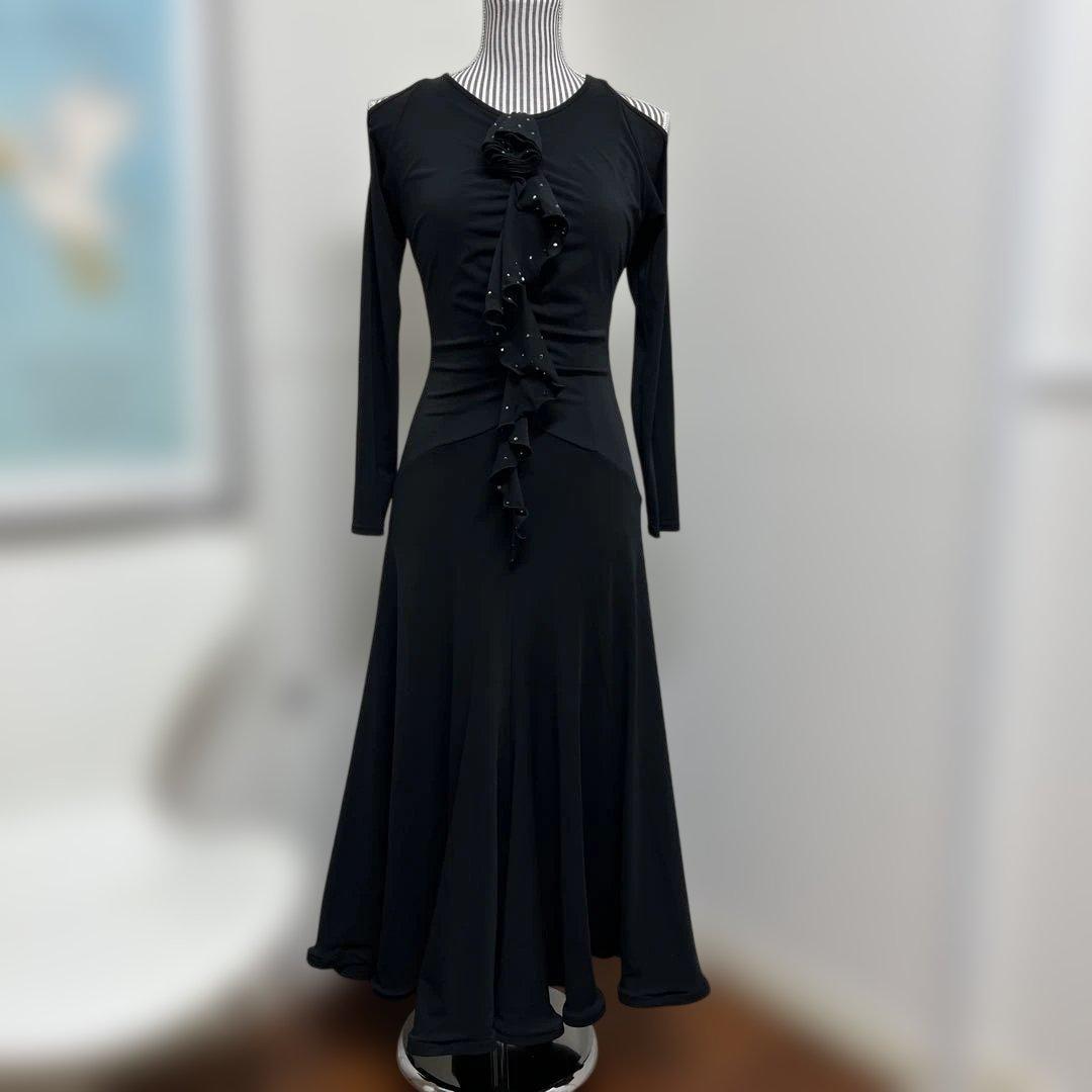 チャコット　社交ダンス　ブラックドレス　M