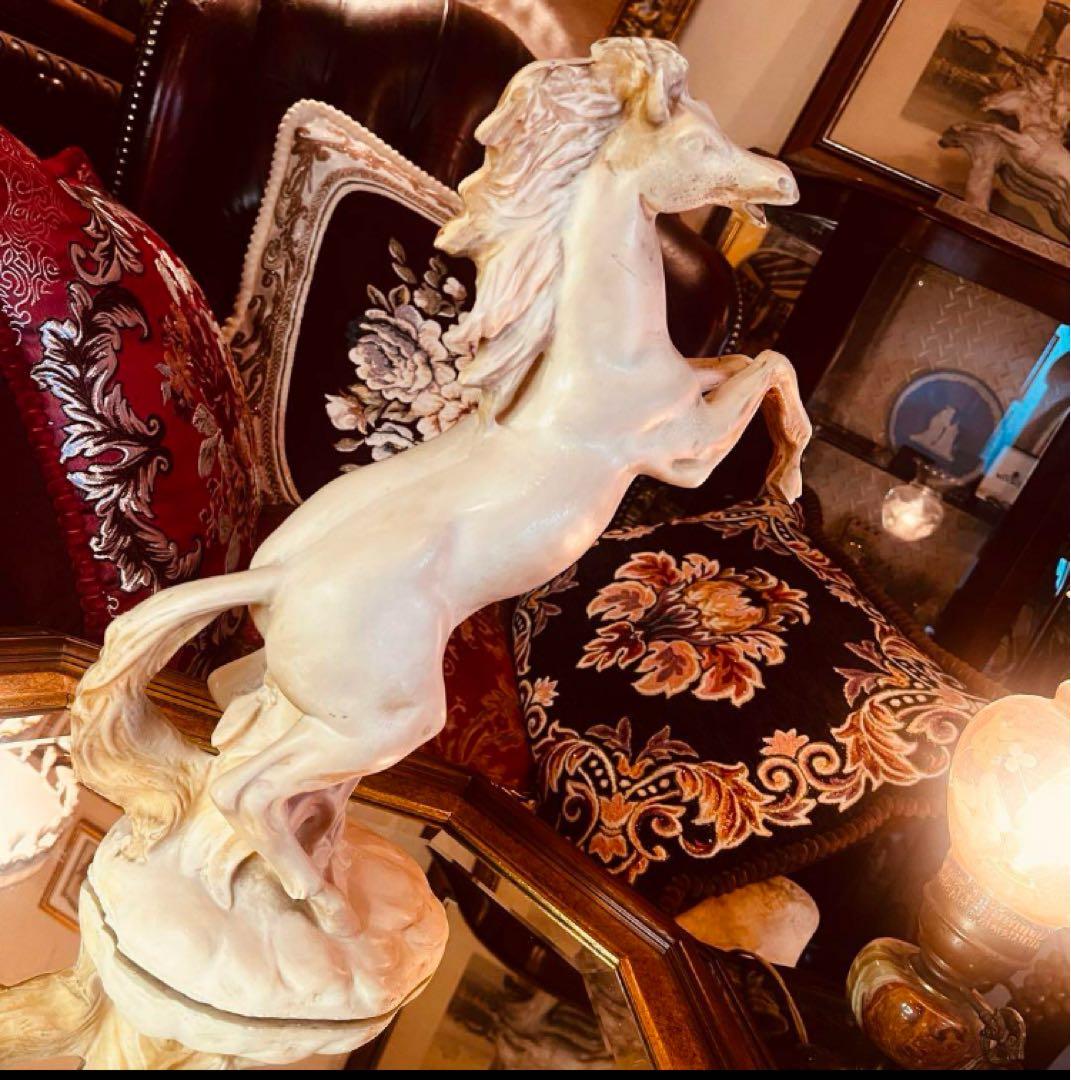 湯布院アンティーク イタリア製　サンティーニ 西洋彫刻 跳ね馬像 オブジェ置物