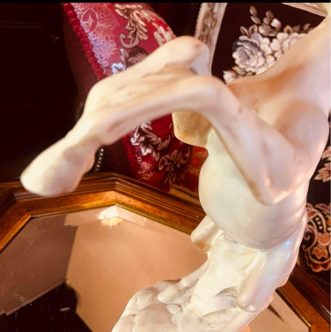 湯布院アンティーク イタリア製　サンティーニ 西洋彫刻 跳ね馬像 オブジェ置物