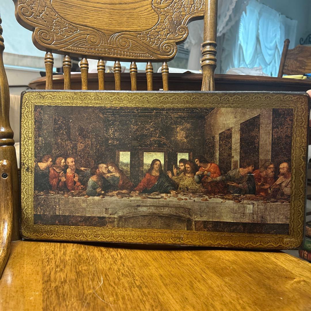 最後の晩餐 絵画 木製絵画　アンティーク絵画