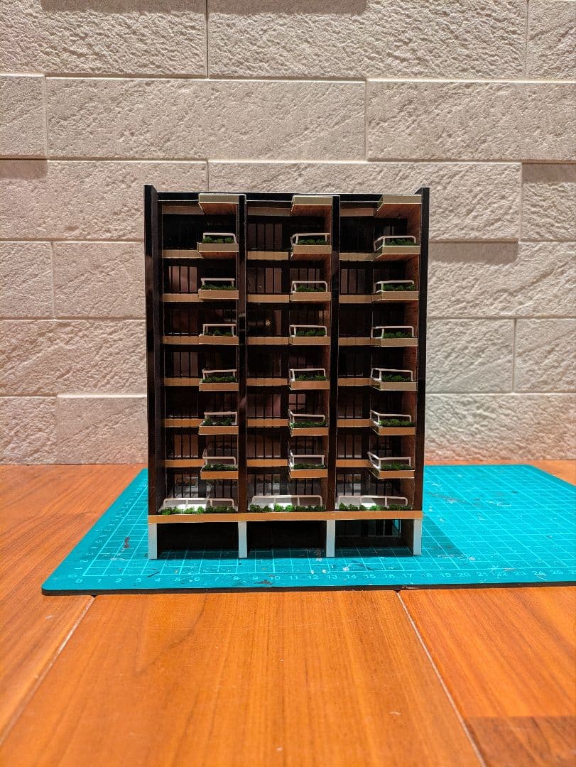 Nゲージ　自作ストラクチャー　テラスマンション