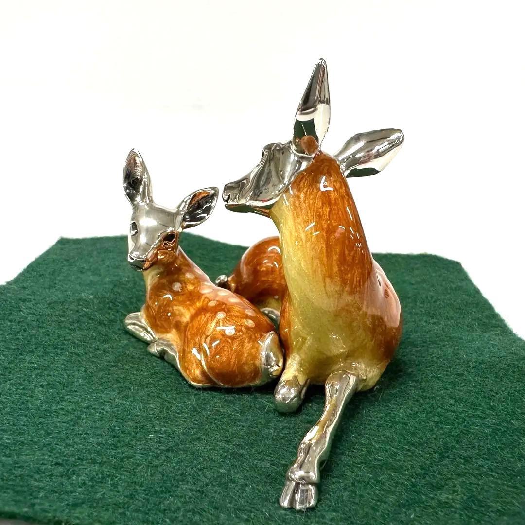 【銀製】イタリア工房　鹿の親子 置物　シルバー　銀　925