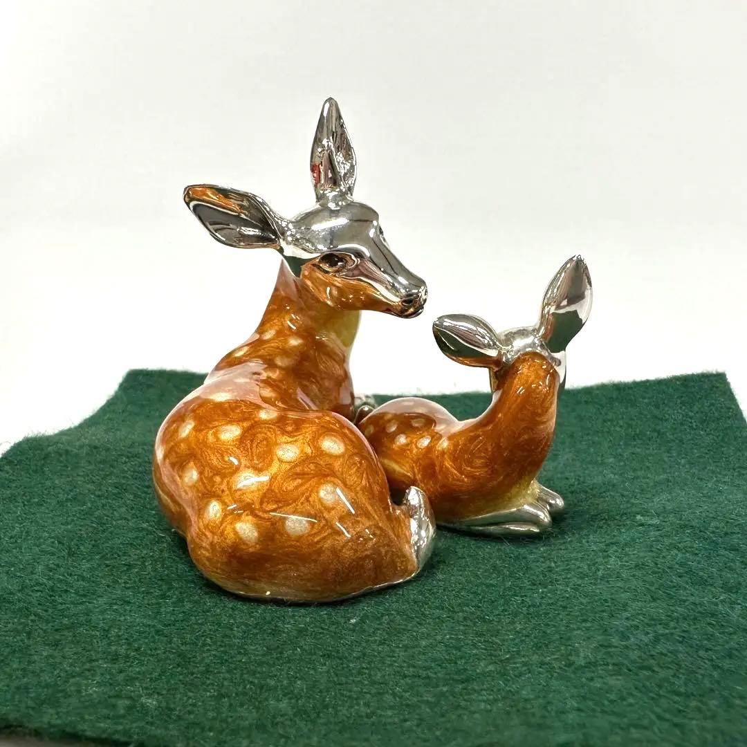 【銀製】イタリア工房　鹿の親子 置物　シルバー　銀　925