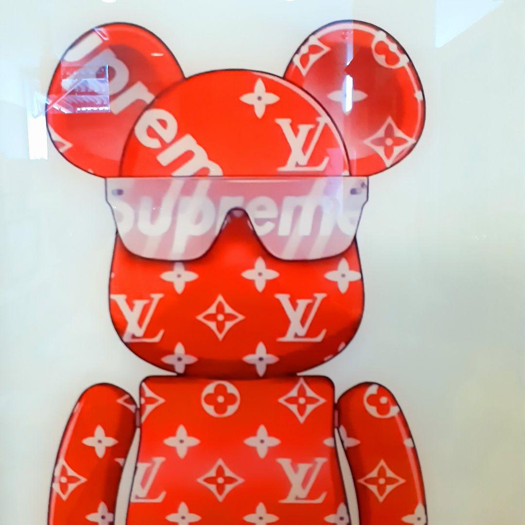 特殊ミラーアート　ベアブリック　Louis Vuitton　Supreme