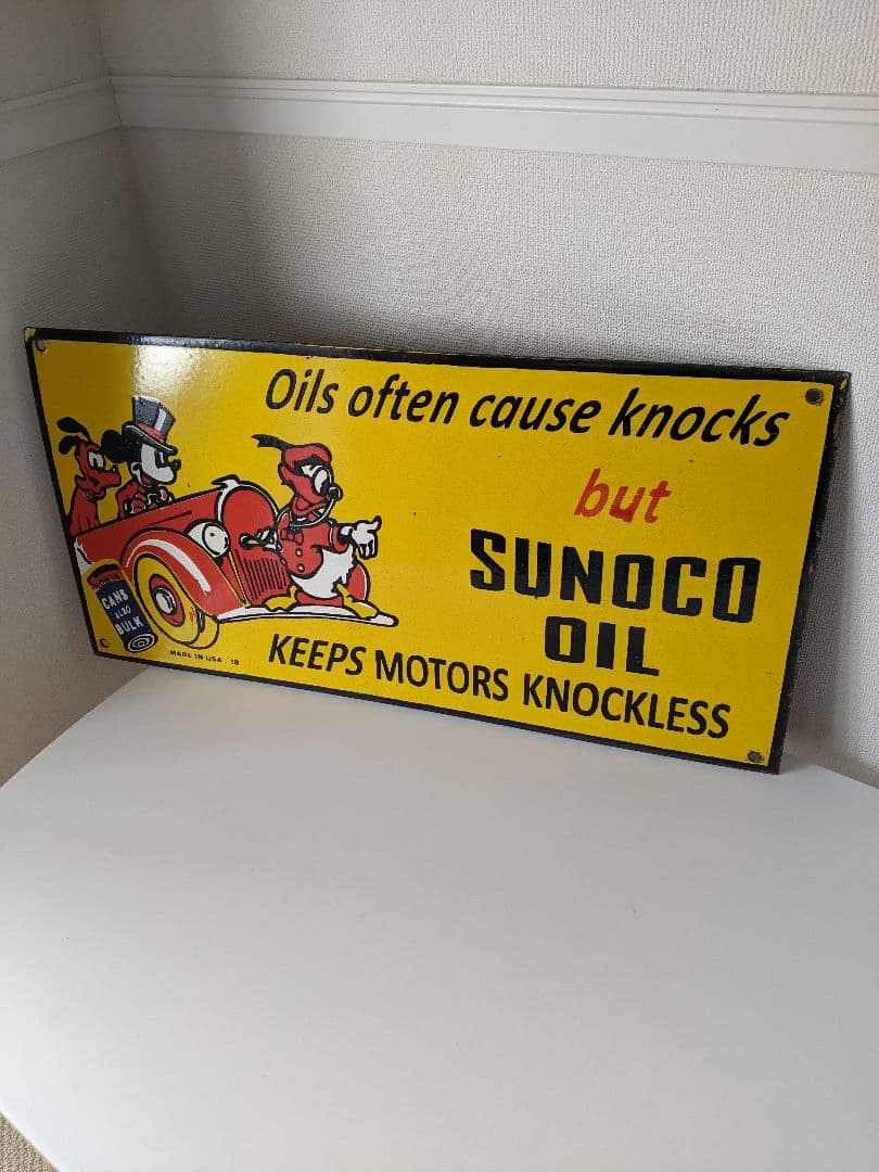 Sunoco ビンテージ サイン ミッキーマウス横61㎝ 縦30.5㎝ 看板