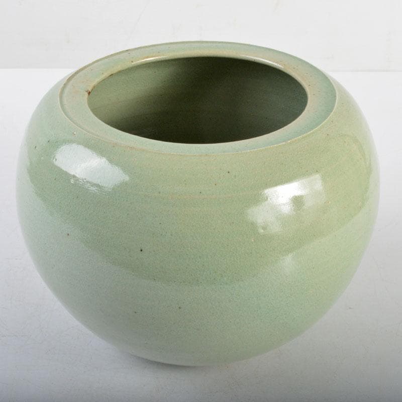 板谷波山　青磁　香炉　壷　桐箱入り　M　R4650B