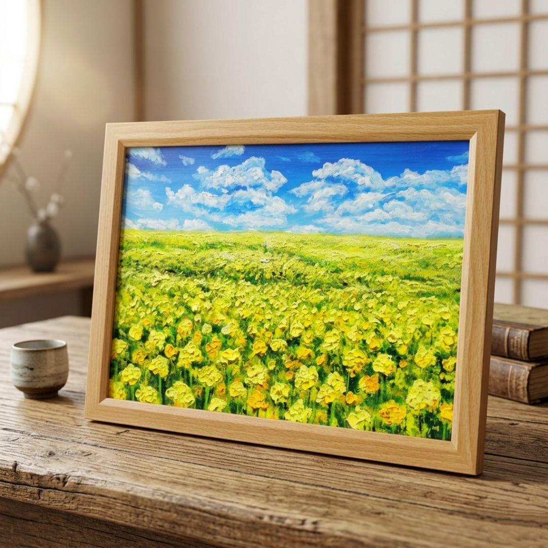 油絵 油彩 油彩画 絵 絵画【菜の花の丘】