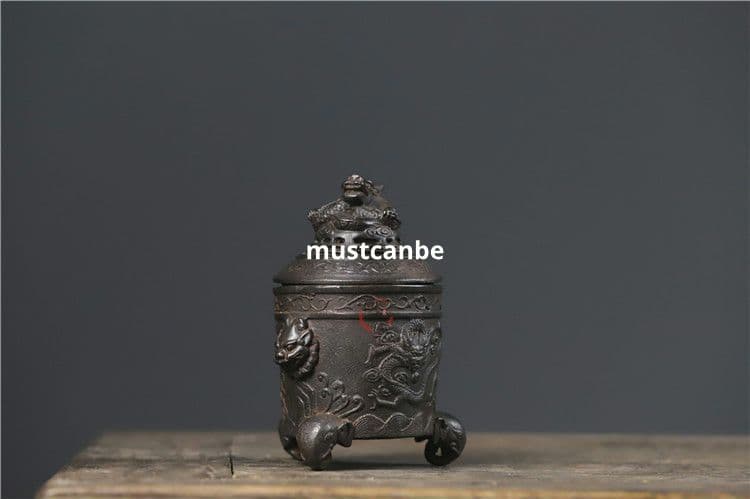 鉄器 香炉 象脚獣頭香炉 竜形盤香炉 香道具 工芸品 置物