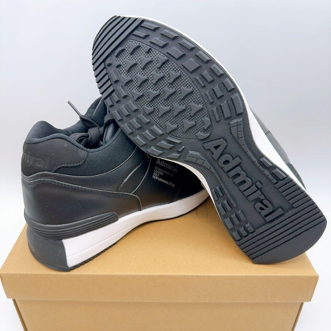 アドミラル ゴルフシューズ ミッドカット 黒 27cm 新品 防水 スパイクレス