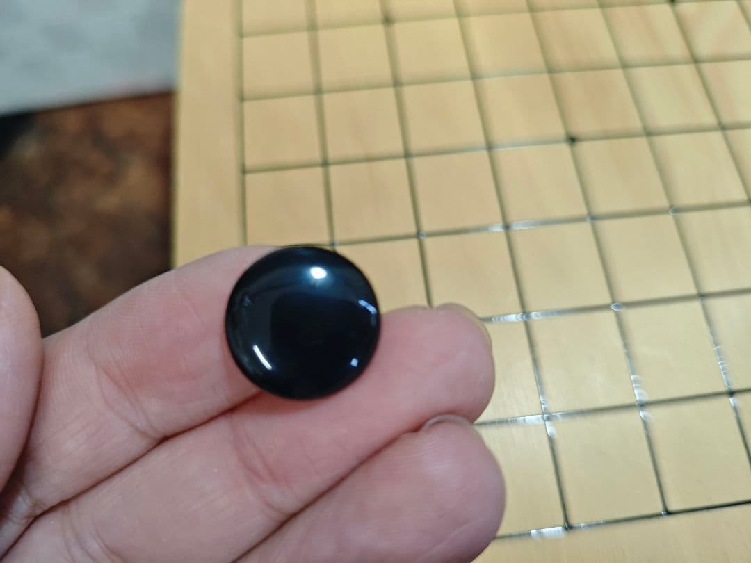 招福囲碁盤 高級本榧製 本柾 ミニチュア 百年樹齢材 碁石付 九路盤