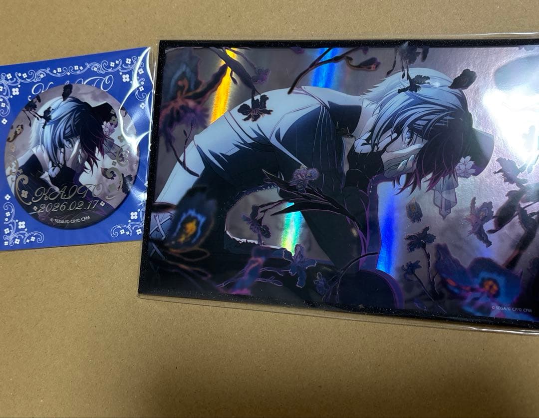 プロセカはぴこれKAITO　箔押し缶バッジ アクリル色紙