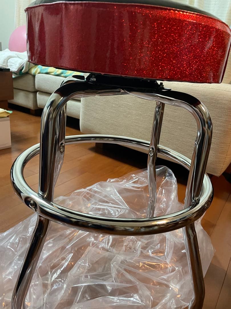 FENDER RED SPARKLE LOGO BAR STOOL 美品