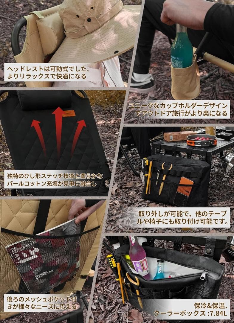 【開封・未使用】DesertFox キャンプチェア リクライニング STTJBB