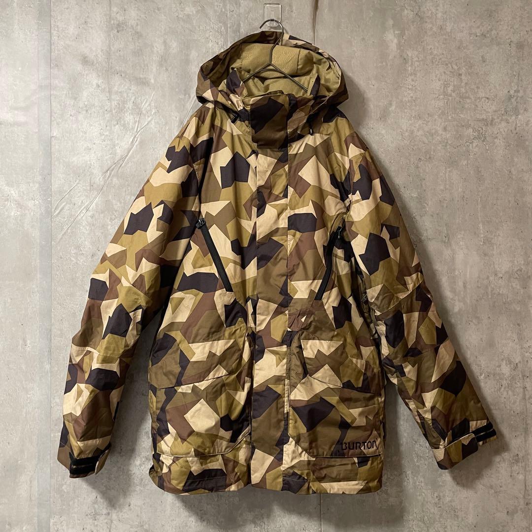 Burtonバートンスキーウェアスノーボードジャケットパーカー茶色ベージュカモ柄