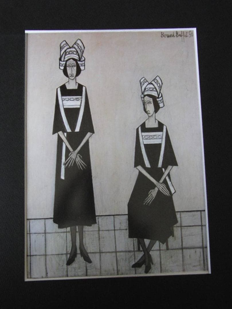ベルナール・ビュッフェ【Deux bretonnes】希少な額装用画集より