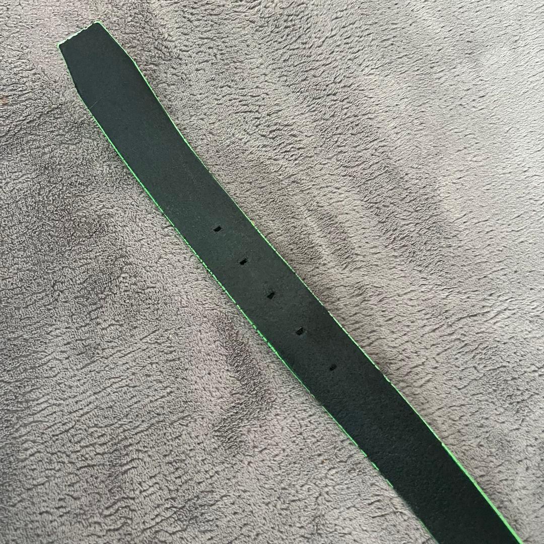 MARK&LONA マークアンドロナ　ベルト　レザー　柄　刻印　革　緑色