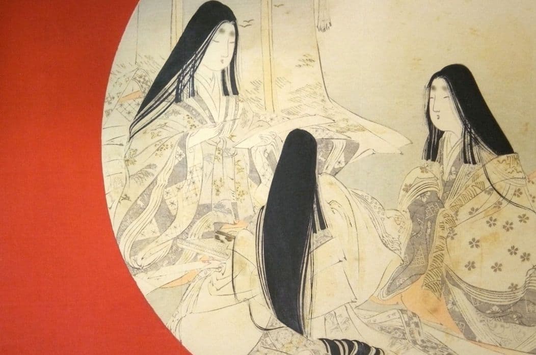 口絵木版画、小説日本女禮式大全の口絵二枚売りになります。水野年方と富岡永洗画