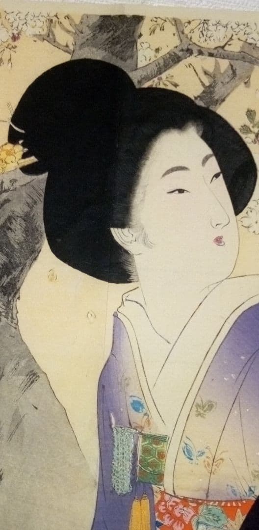 口絵木版画、小説日本女禮式大全の口絵二枚売りになります。水野年方と富岡永洗画