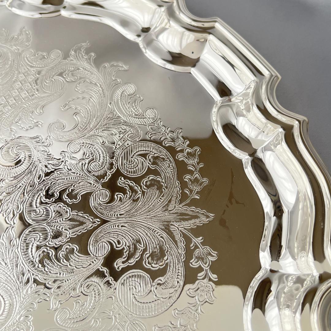 【英国】チッペンデール ギャラリートレー / ドリンクトレー 36cm