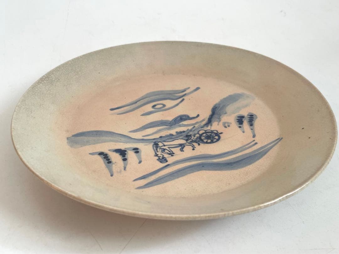 陶芸家　バーナード・リーチ　荷馬車図　皿 民芸　民藝　BERNARD LEACH
