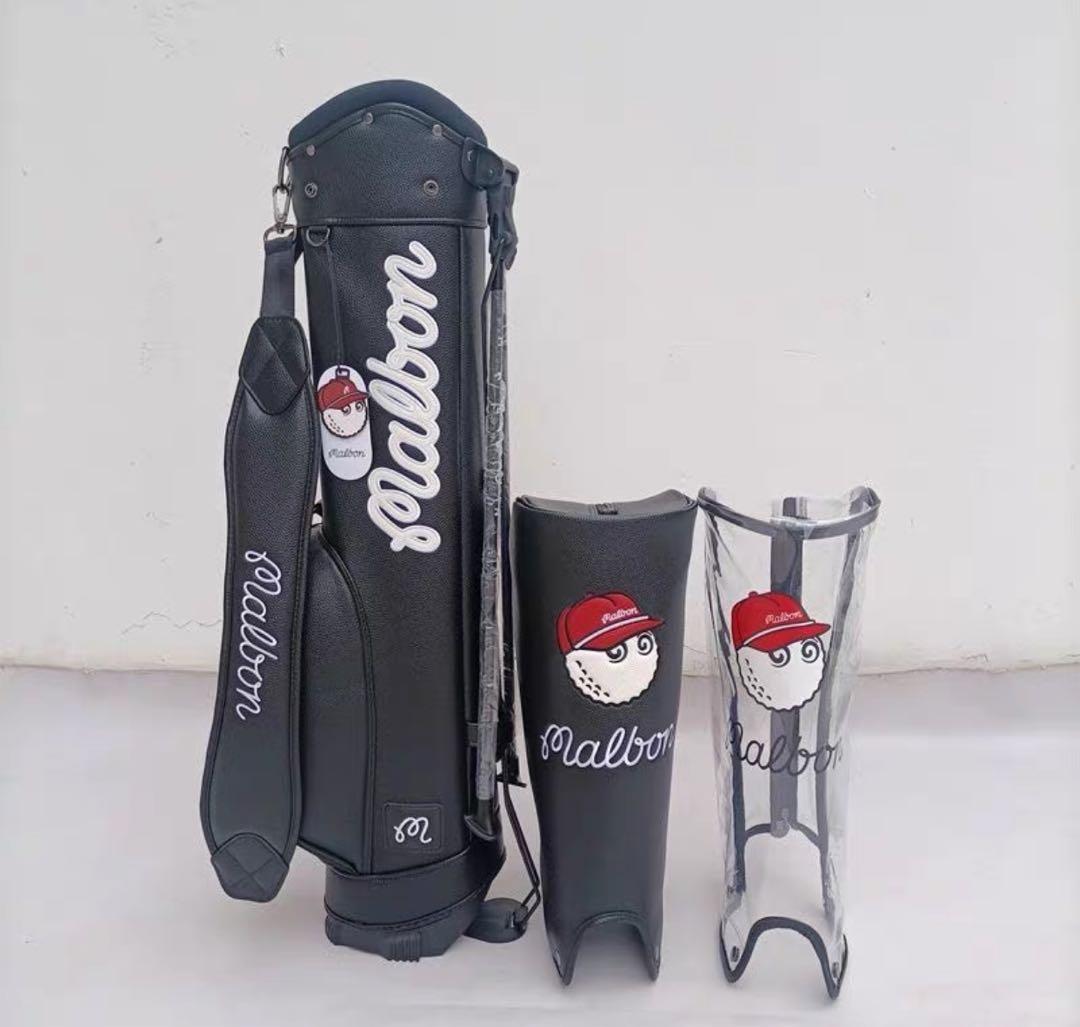 マルボン ゴルフmalbon golf キャディバッグ 男女兼用3分割 ブラック