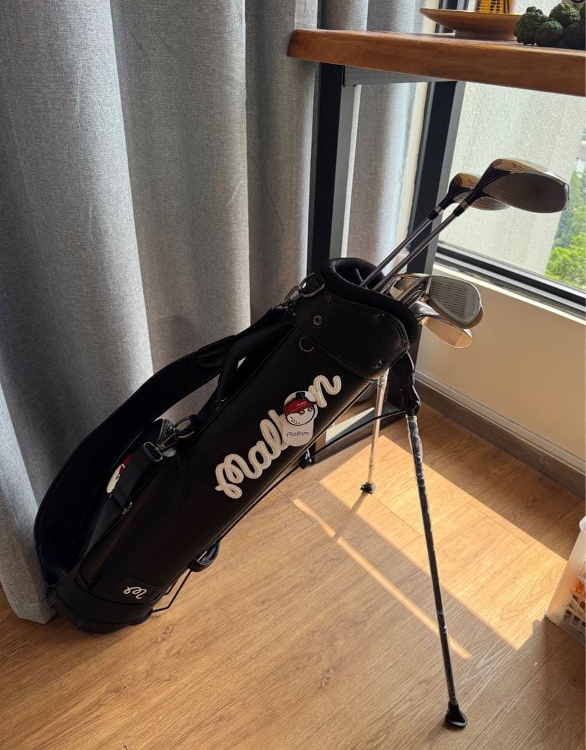 マルボン ゴルフmalbon golf キャディバッグ 男女兼用3分割 ブラック