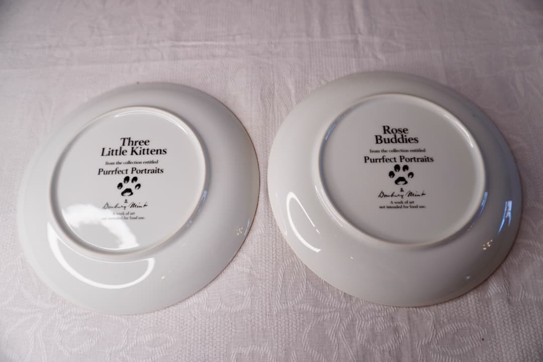 イギリス ヴィンテージ 猫 絵皿 2枚セット コレクションプレート